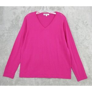 Merino Collection Sweater Womens Large Australian Wool Quiet Luxury Pink Knit